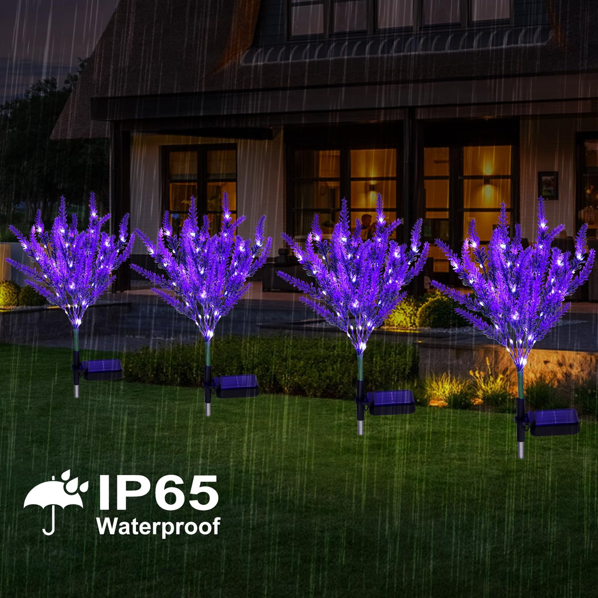 Geegoods Lavender solar garden light night glow brightens walkways safely.