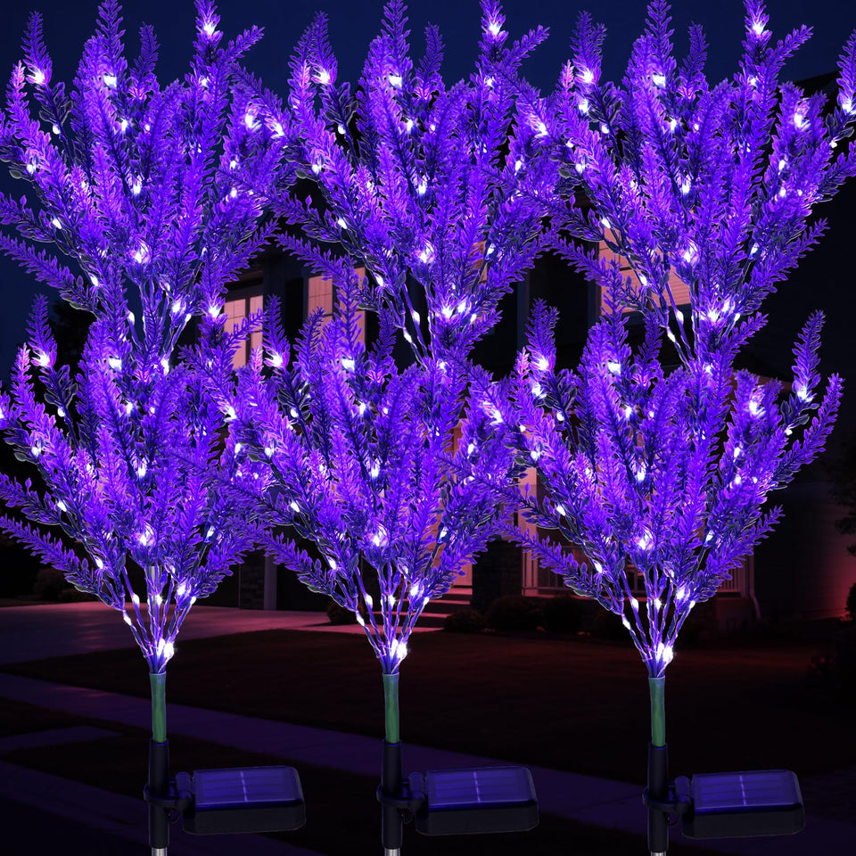 Geegoods Lavender solar garden light petals close-up glowing softly for ambiance.