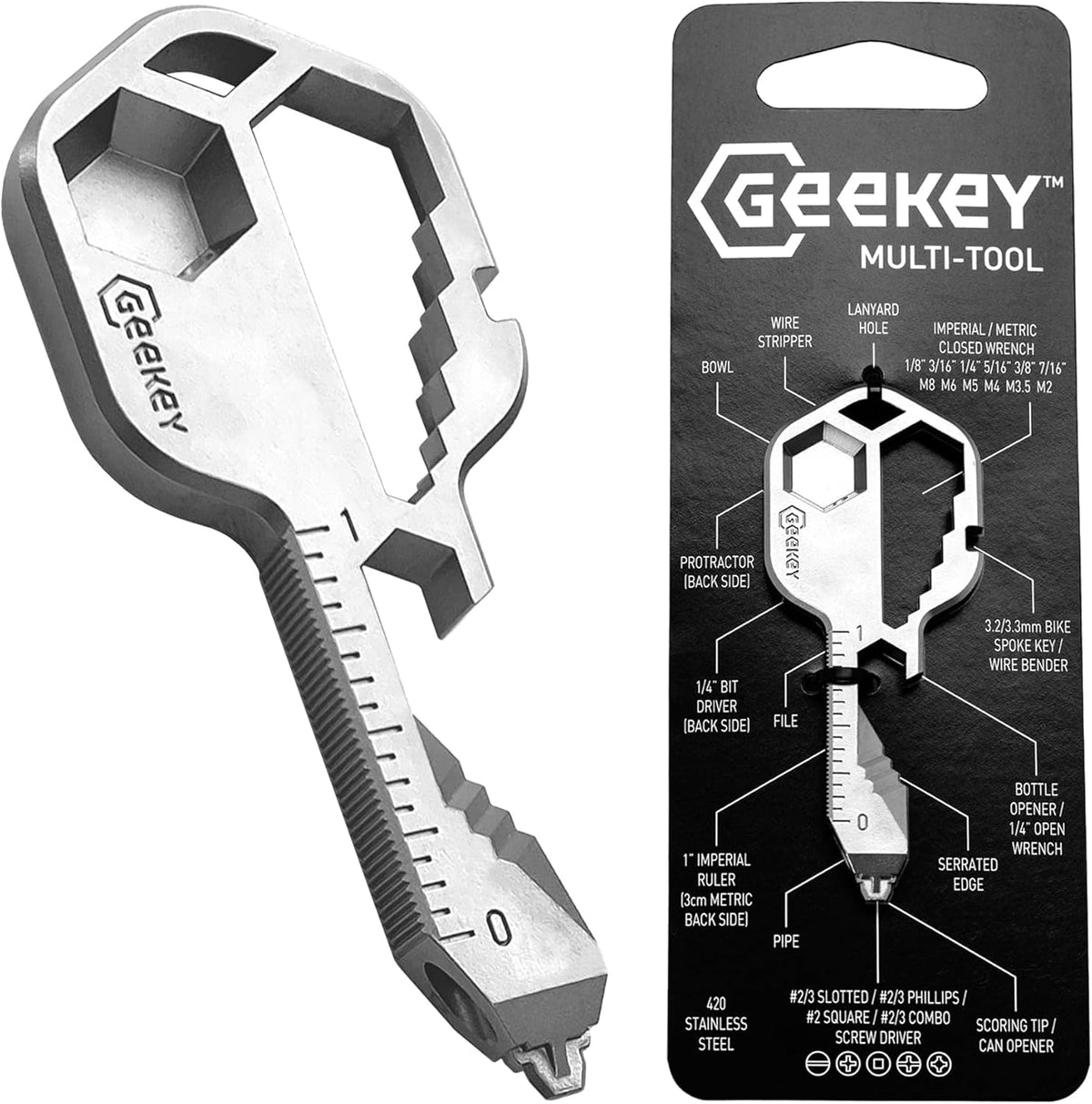 Geekey bottle opener keychain ready for quick beverage access anywhere.