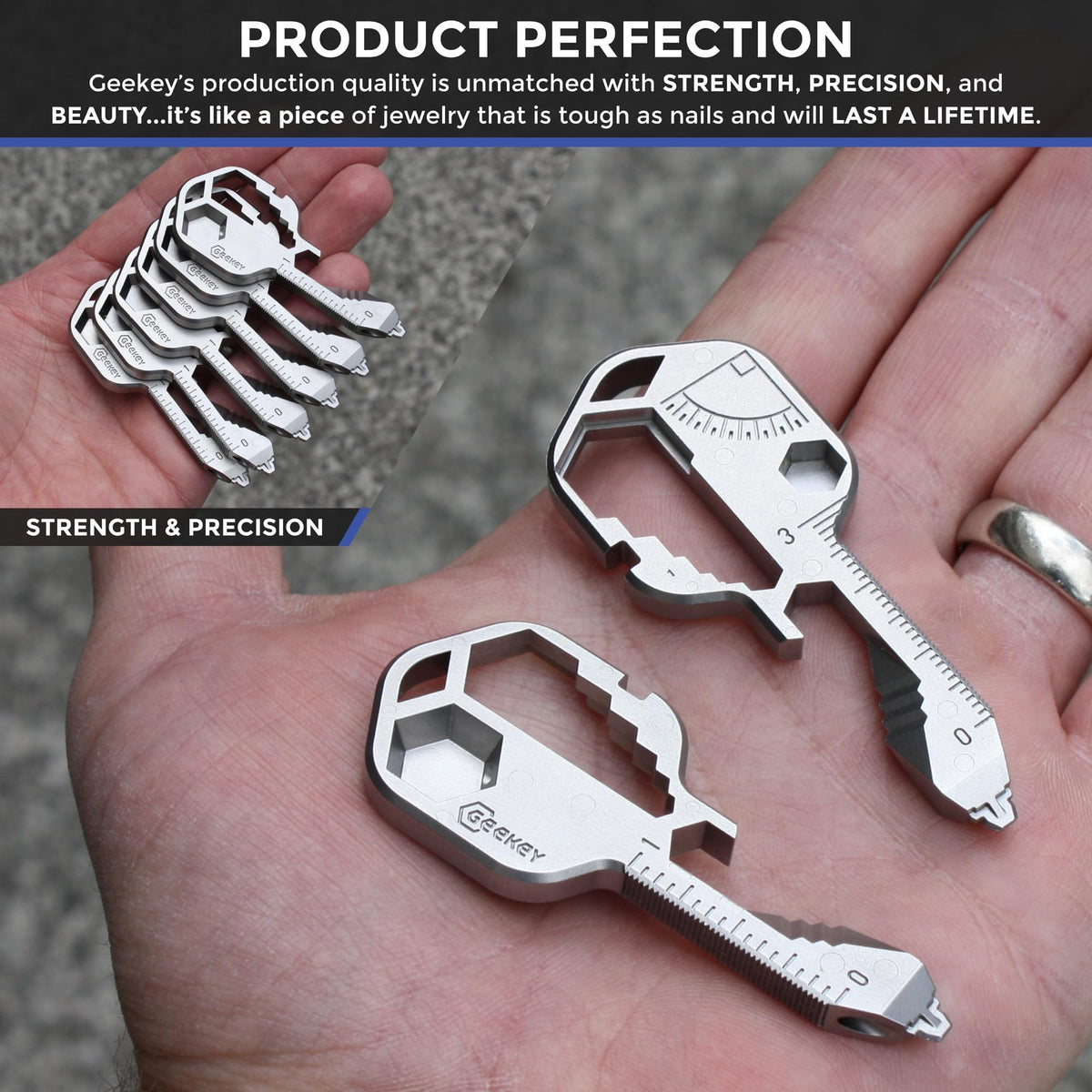 Geekey protractor helps measure angles during improvised projects.