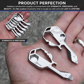 Geekey protractor helps measure angles during improvised projects.