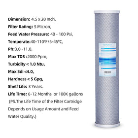 Geekpure main water line installation ready filter for whole home protection.