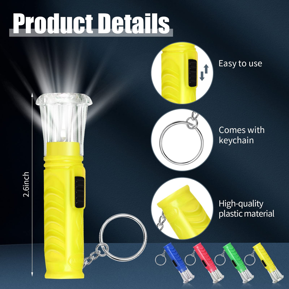 Geelin mini flashlight keychain orange, ideal for camping and backpacking