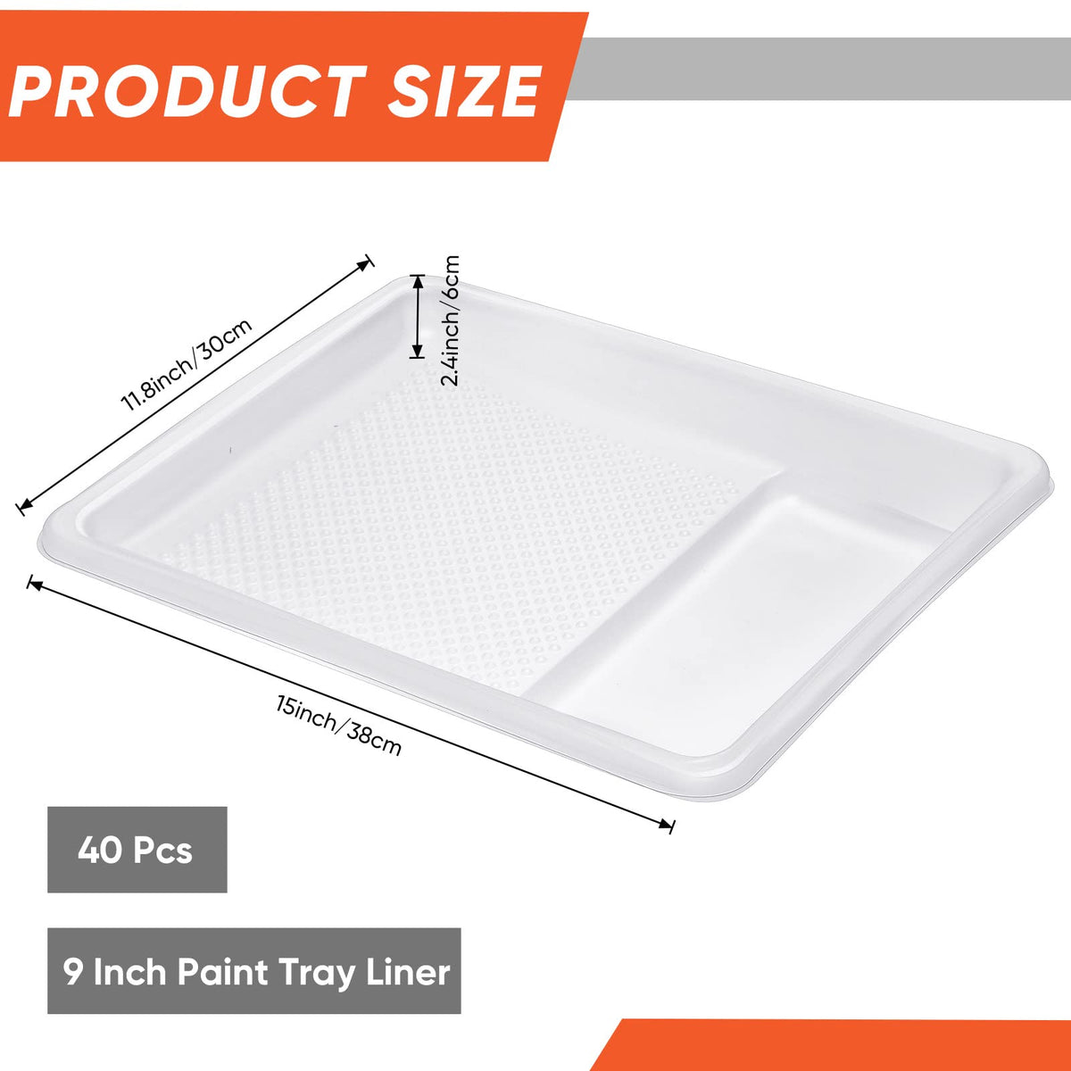Geelin textured ridge liner ensures even paint application in trays.