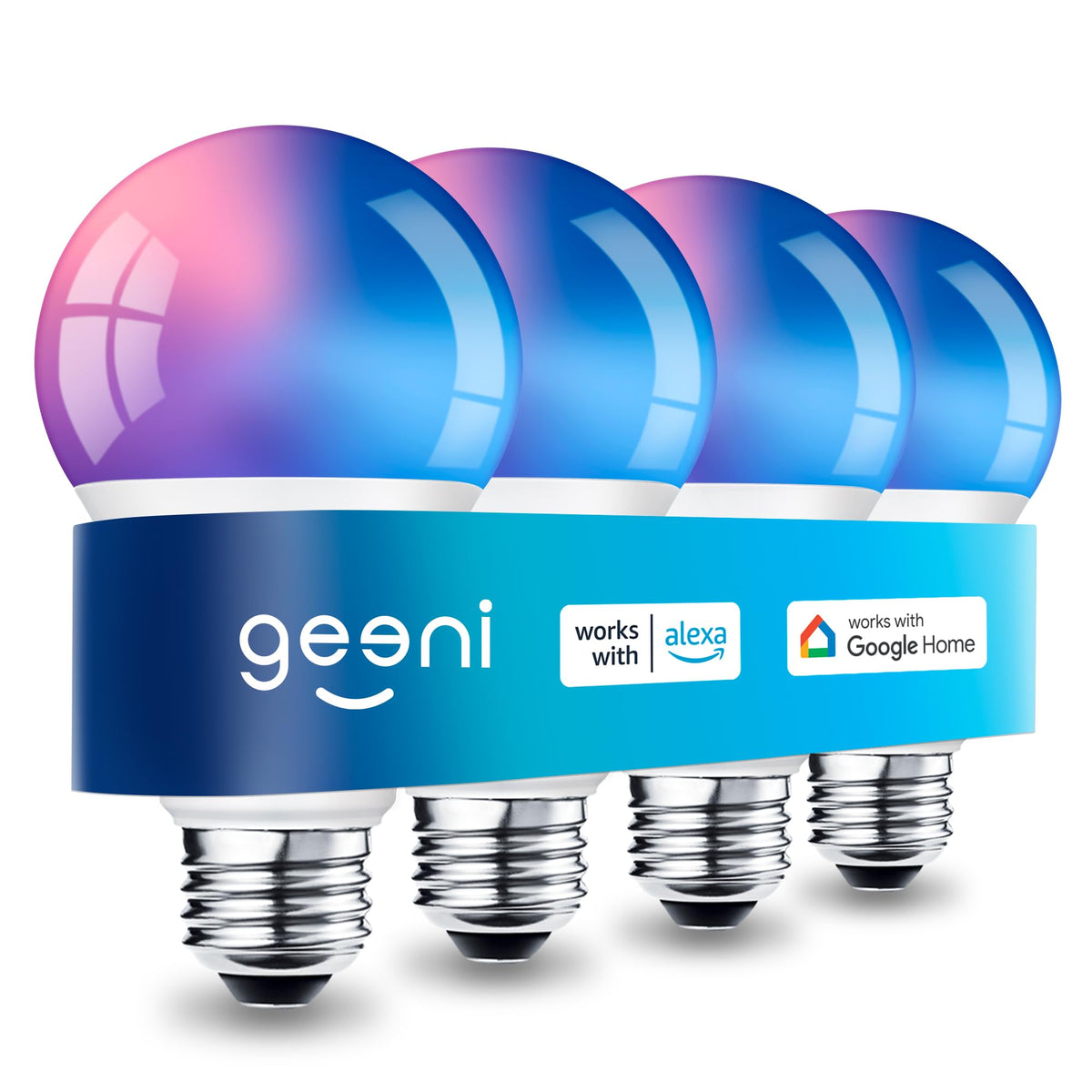 Geeni Prisma Plus 800 color-changing bulb offers vibrant RGB options for mood lighting.