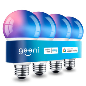 Geeni Prisma Plus 800 color-changing bulb offers vibrant RGB options for mood lighting.
