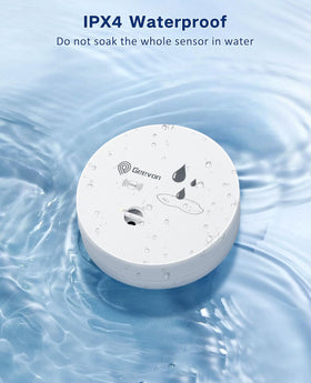 Geevon 9V battery included for wire-free installation.