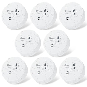 Geevon 8-Pack Water Leak Detectors | 100dB Battery-Operated Flood Alarms for Basements, Bathrooms, Kitchens