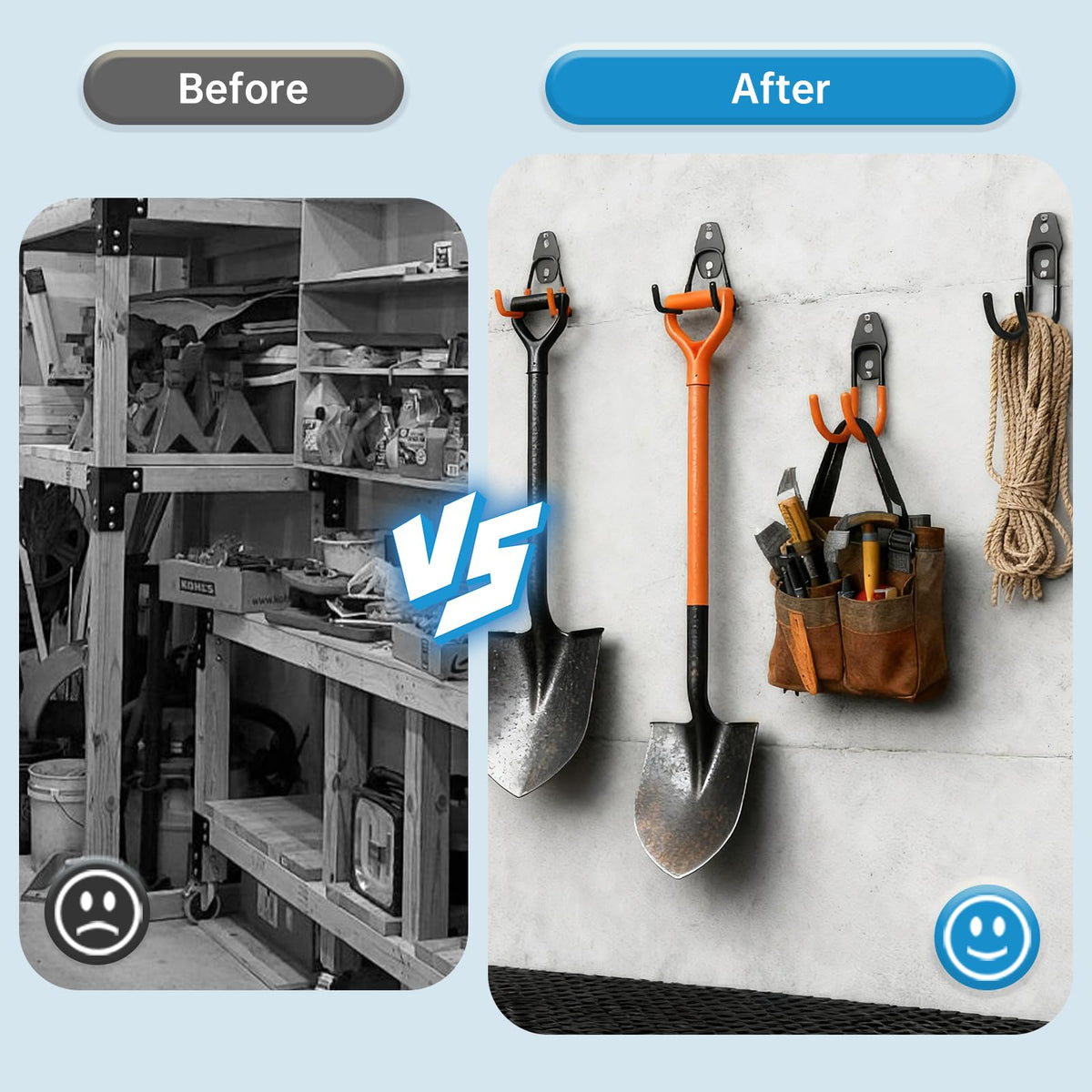 GeeWatom wall-mount hooks enable fast setup on studs or drywall.