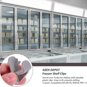 GEEX DEPOT shelf clips for Turbo Air M3R24 secure shelves in high-use freezers