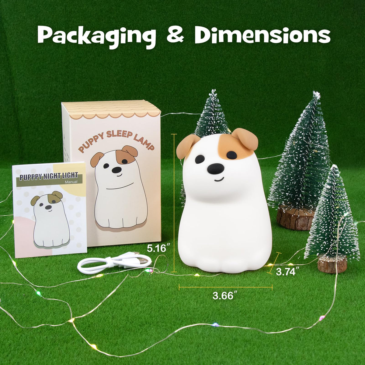 Gefaxi squishy puppy night light serves as cute bedside decor.