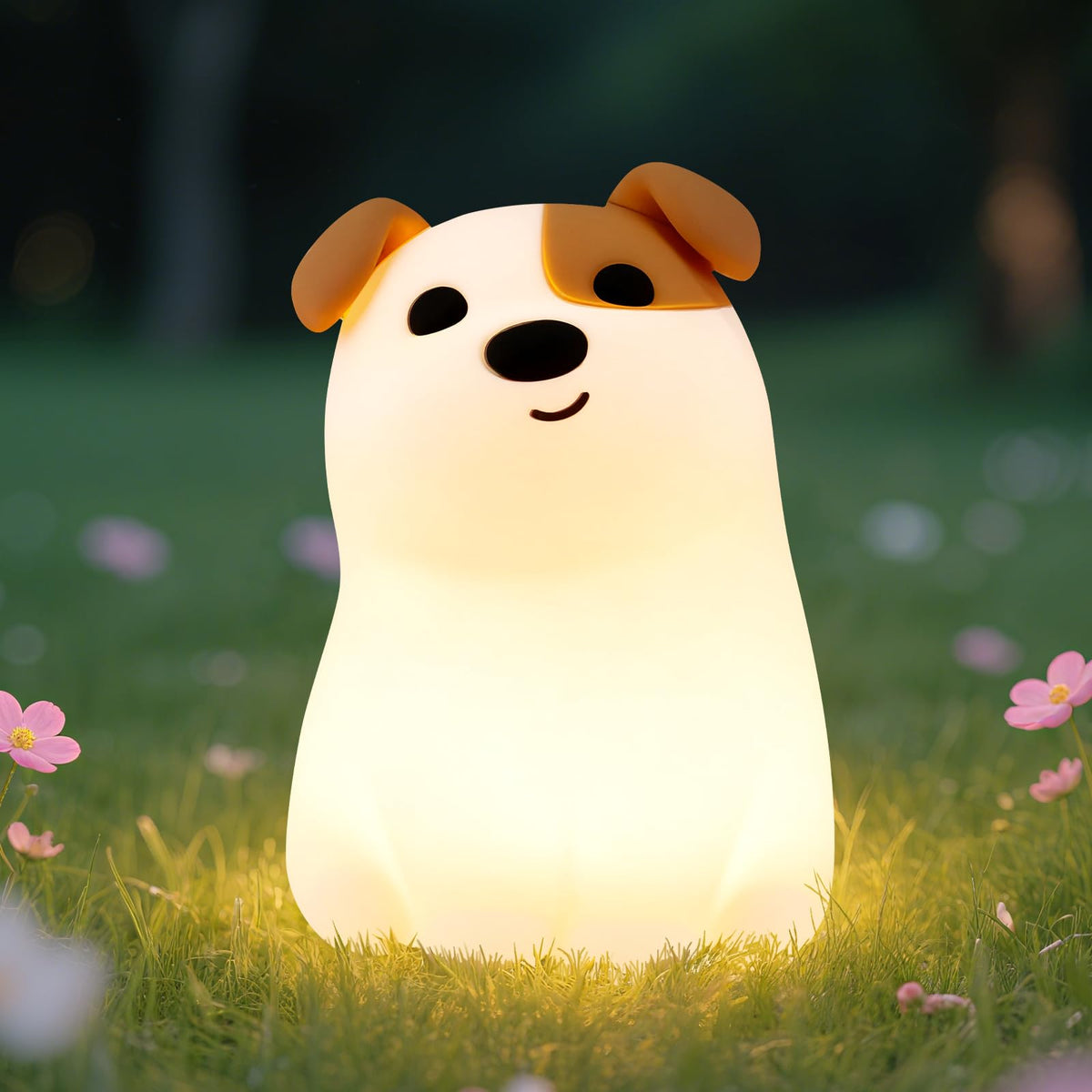 Gefaxi squishy puppy night light with puppy-face design for comforting bedtime glow.