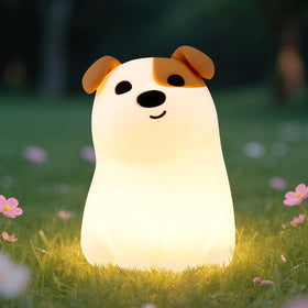 Gefaxi squishy puppy night light with puppy-face design for comforting bedtime glow.
