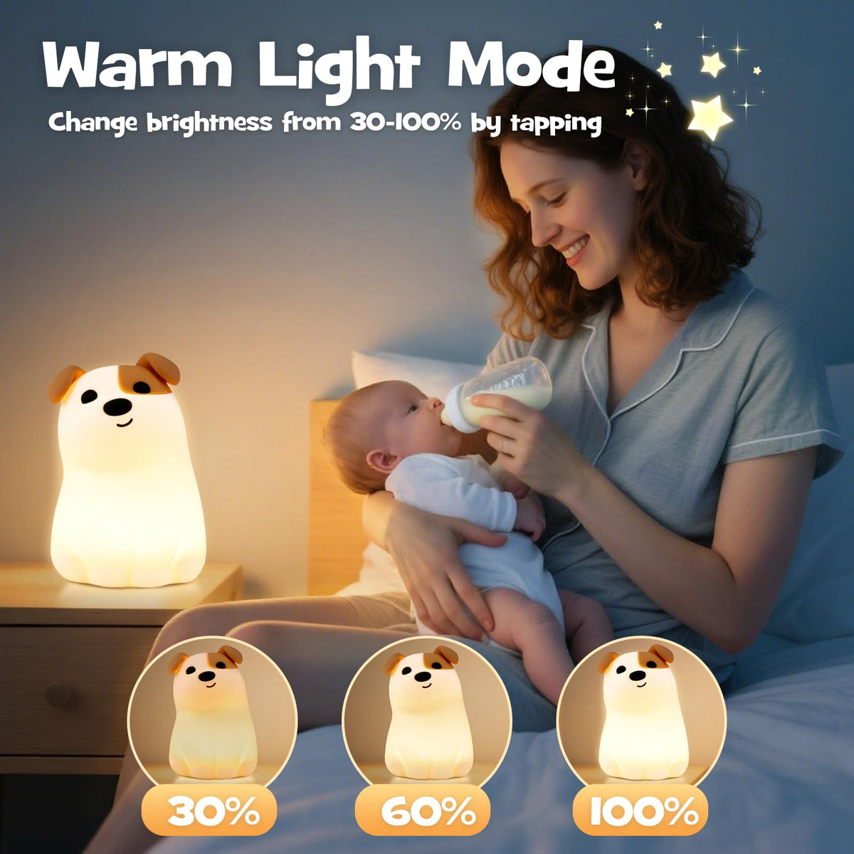 Gefaxi squishy puppy night light with timer for easy bedtime routines.