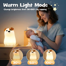 Gefaxi squishy puppy night light with timer for easy bedtime routines.