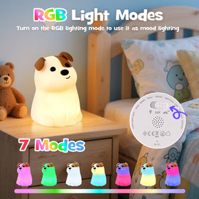 Gefaxi squishy puppy night light with touch control to switch colors.