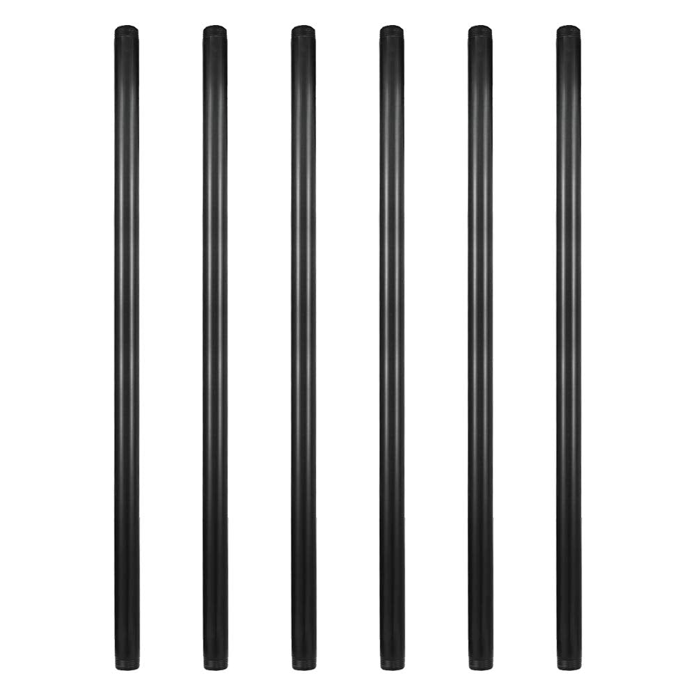 GeilSpace 3/4in x 48in black pipe side view, ideal for DIY industrial shelving.