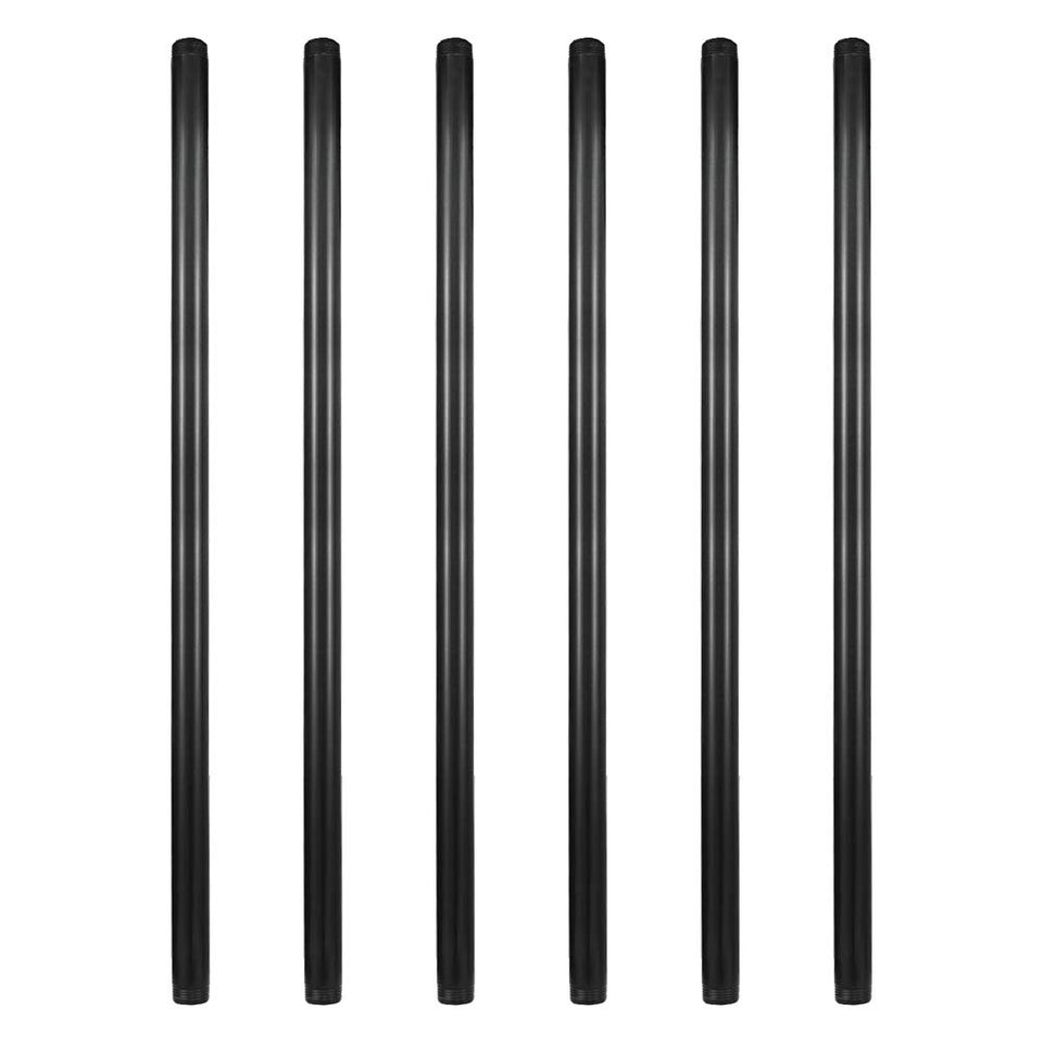 GeilSpace 3/4in x 48in black pipe side view, ideal for DIY industrial shelving.