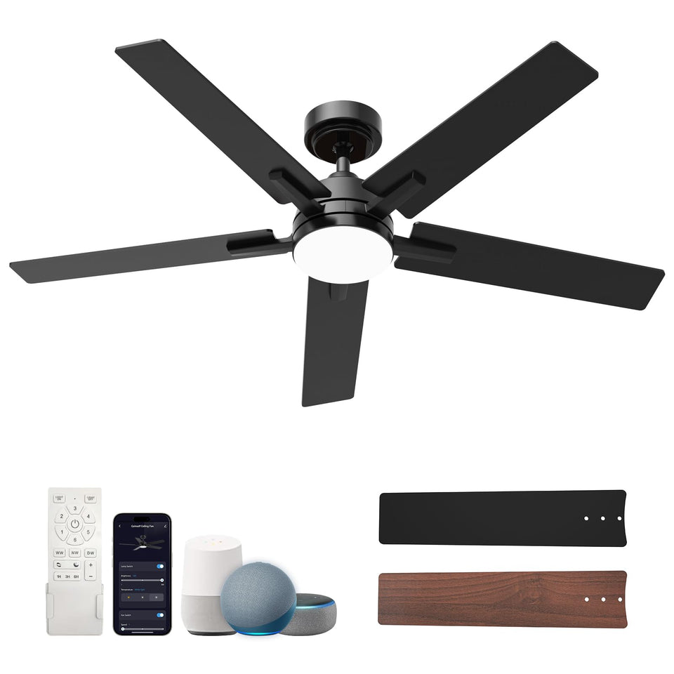 Geinself 52 inch smart ceiling fan with light full view for modern living spaces