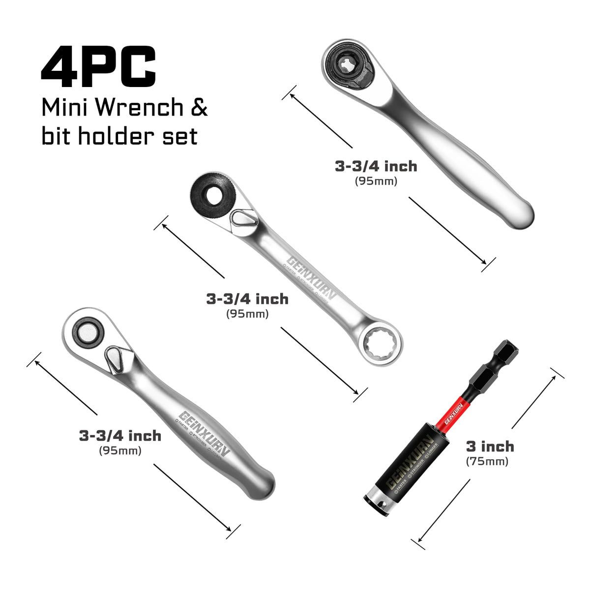 GEINXURN 1-4 drive ratchet handle enables quick tightening.