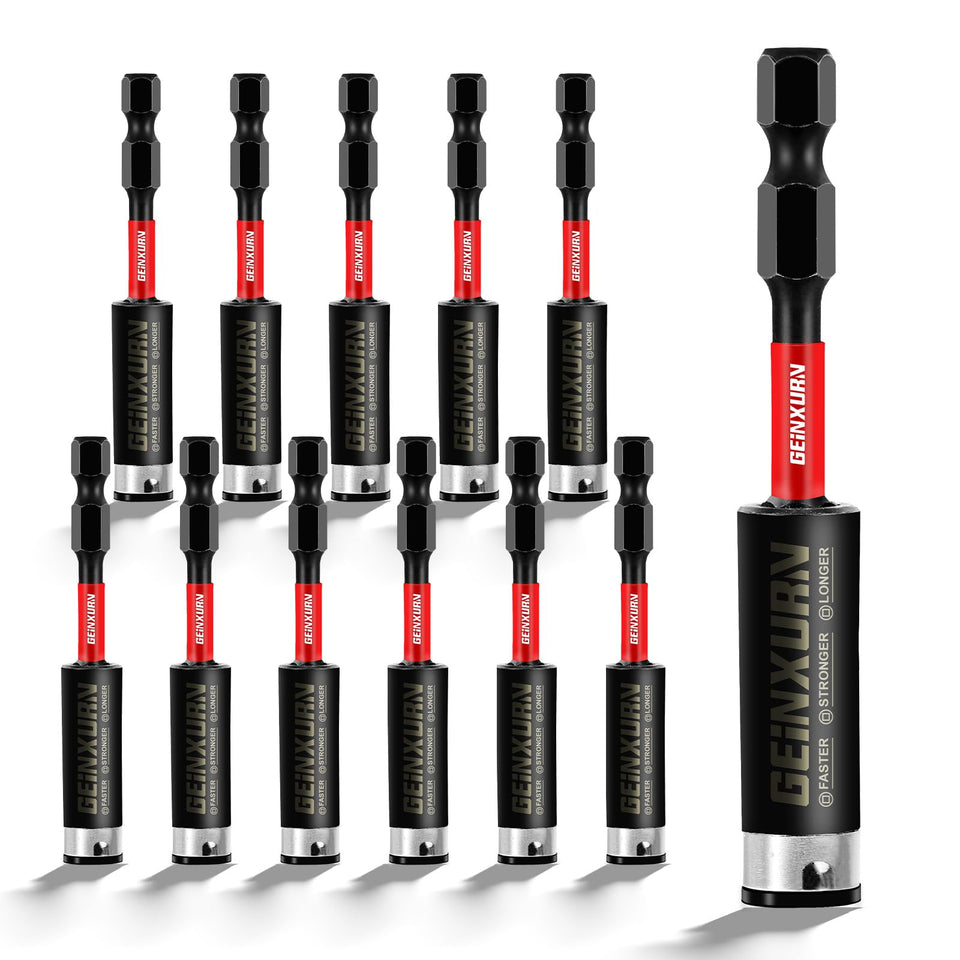 Geinxurn 12-pack magnetic bit holder tube keeps bits secure for precise drilling.