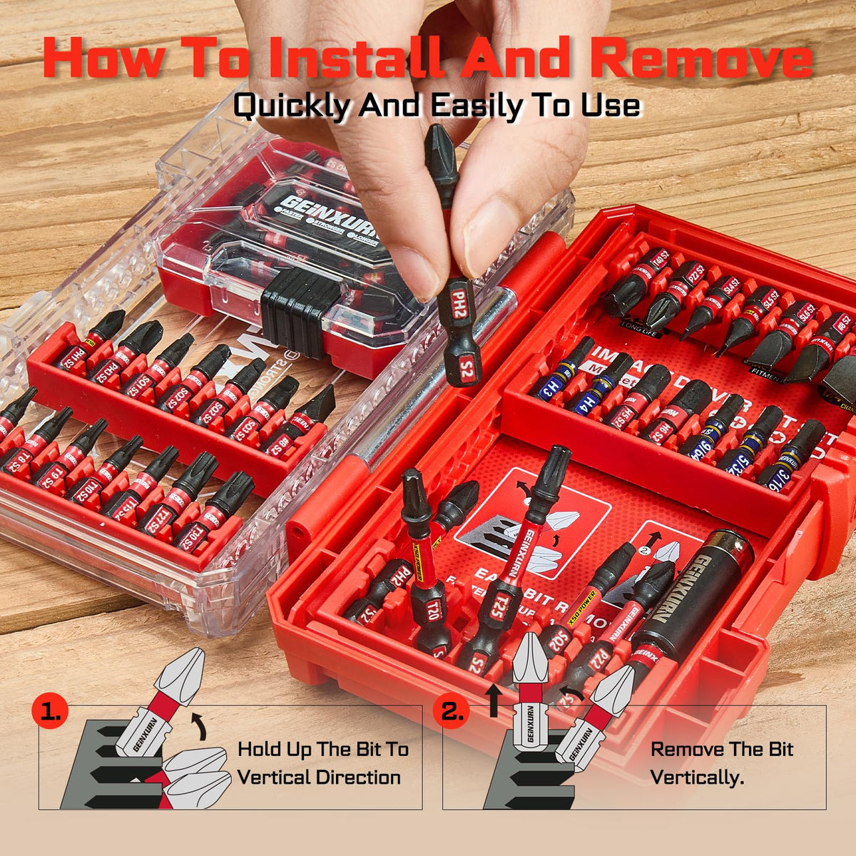 Geinxurn 1-inch bit assortment for precise fastening tasks