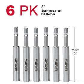 Geinxurn 3 inch extension demonstrates fast bit changes in hard to reach screws.