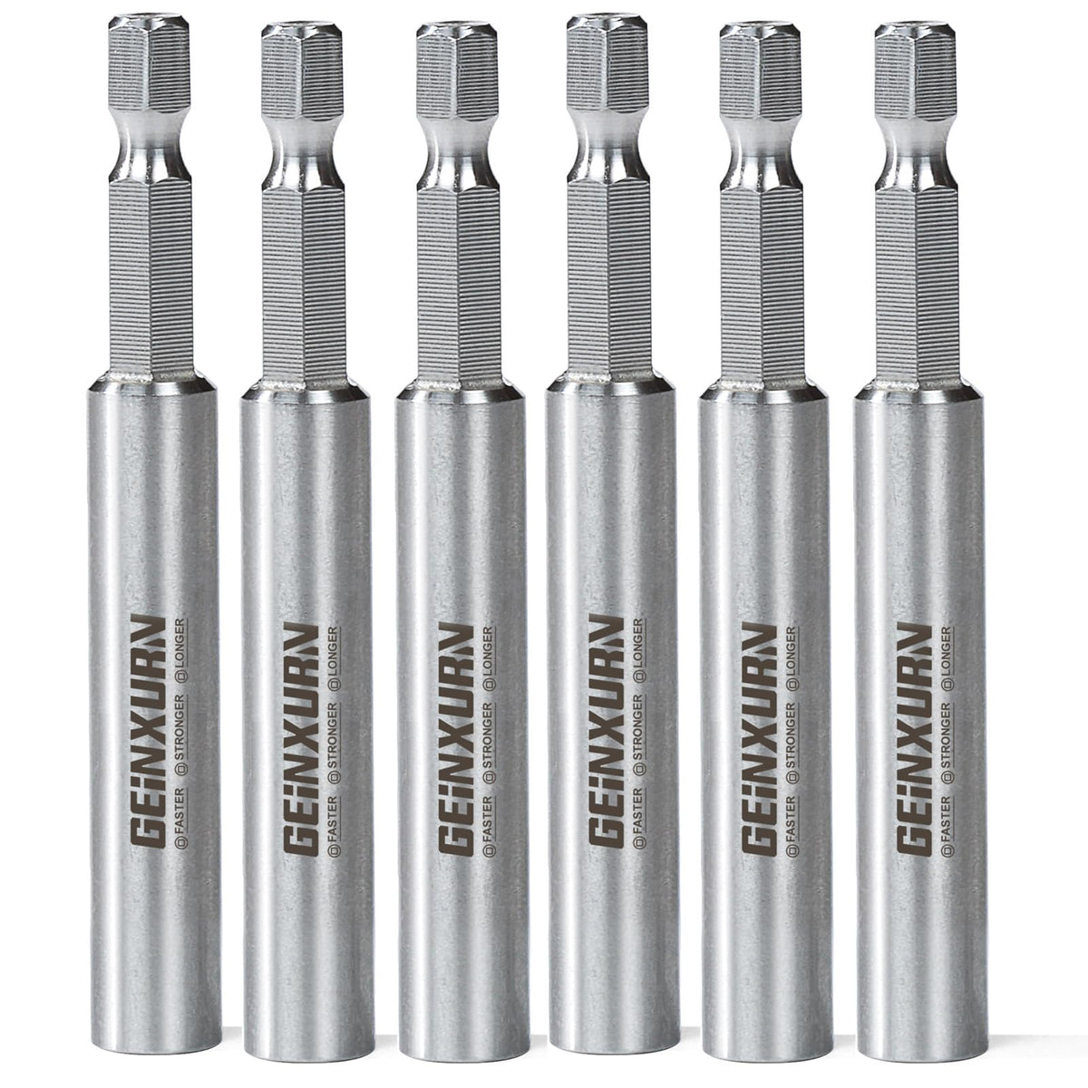 Geinxurn 6PACK stainless bit holder with compact 3 inch extension for tight spaces.