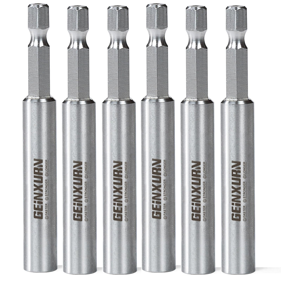 Geinxurn 6PACK stainless bit holder with compact 3 inch extension for tight spaces.