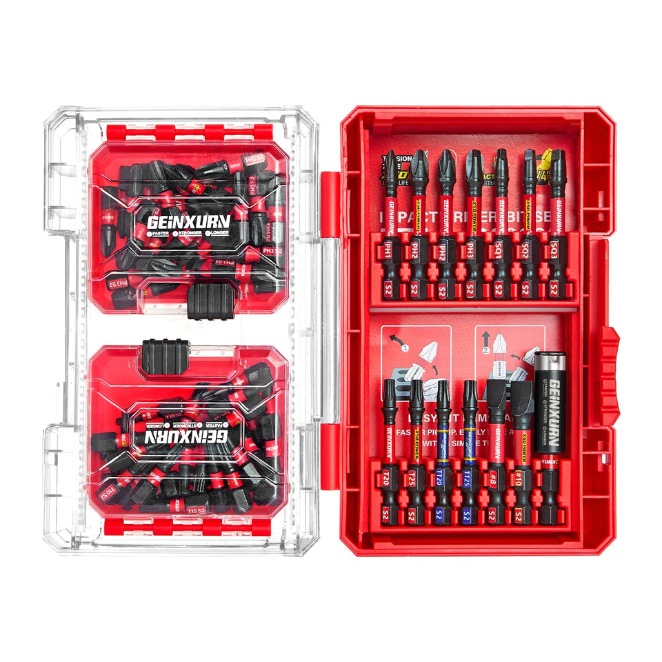 Geinxurn 74-piece impact screwdriver bits set with versatile tips for electronics and carpentry