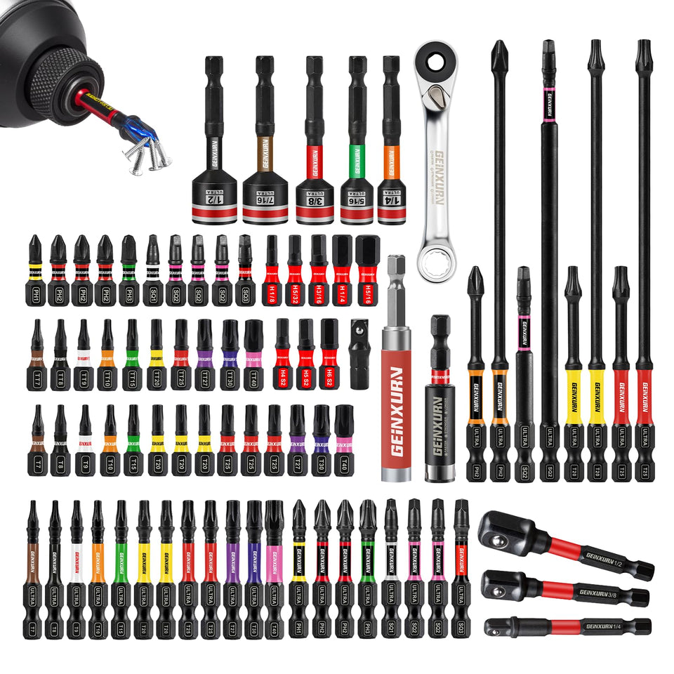 Geinxurn 82-piece impact bits set for versatile projects.