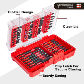 GEINXURN storage box offers clear visibility and organized bit placement.