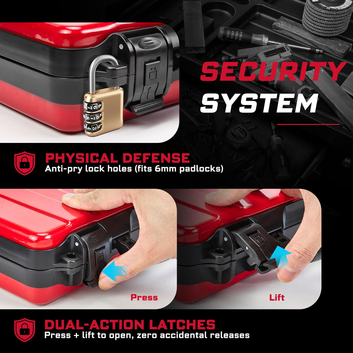 Geinxurn double-buckles lock keeps contents secure