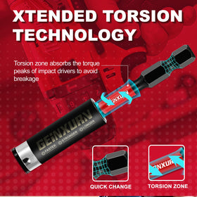 Geinxurn 2.5 inch extension length reaches hard-to-access screws.