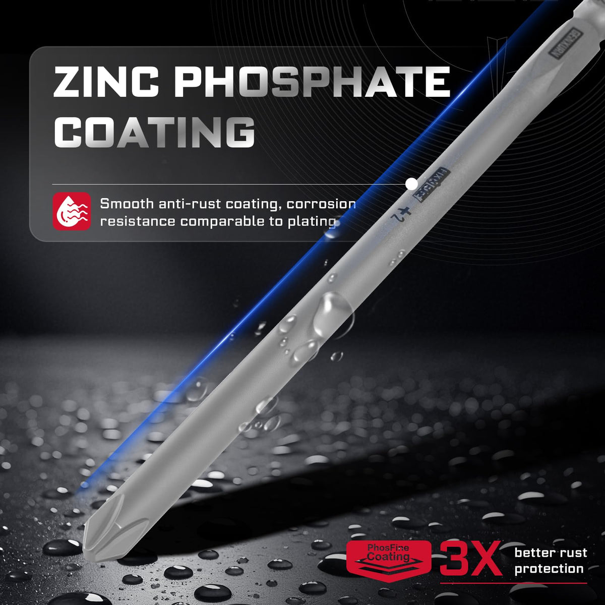 GEINXURN S2 alloy steel bits close-up showing hardness and durability