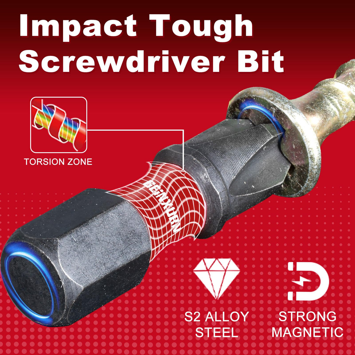 Geinxurn heat-treated S2 alloy steel bits for durability