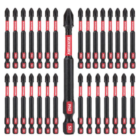 Geinxurn impact-tough PH2 3in bits for sturdy screw driving with high torque