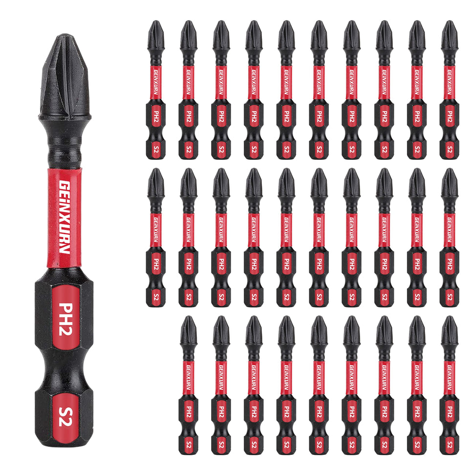Geinxurn impact tough PH2 insert bit close-up with precision tip for secure fits