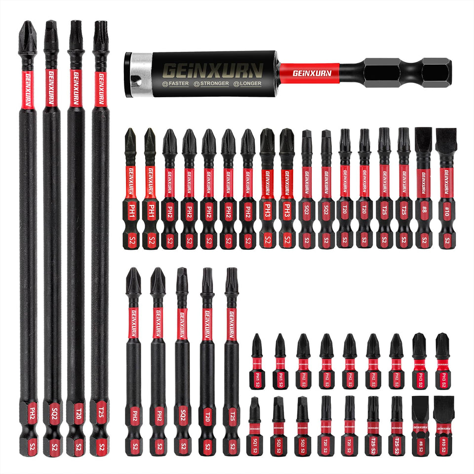 GEINXURN impact-tough magnetic insert bits for high-torque tasks.