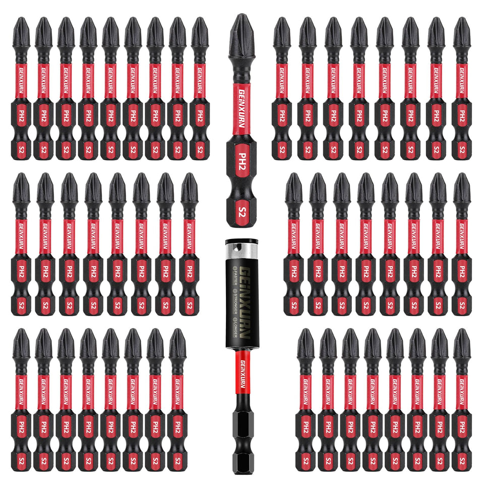 Geinxurn Impact Tough PH2 2in bits with magnetic holder for fast, secure screws
