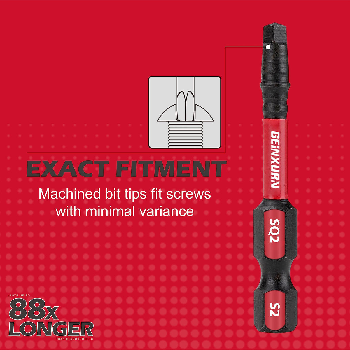 GEINXURN Impact zone absorbs shocks for higher torque drivers.