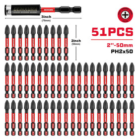 Geinxurn PH2 2in bit tip precision for better fit and reduced cam-out