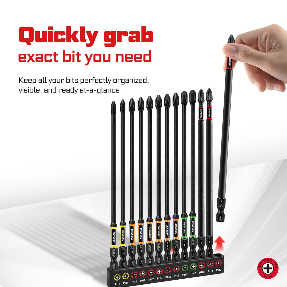 GEINXURN PH3x2 bit with color-coded base and precision fit