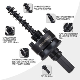 GEINXURN pilot bit 1/4 inch attached to arbor for clean pilot drilling