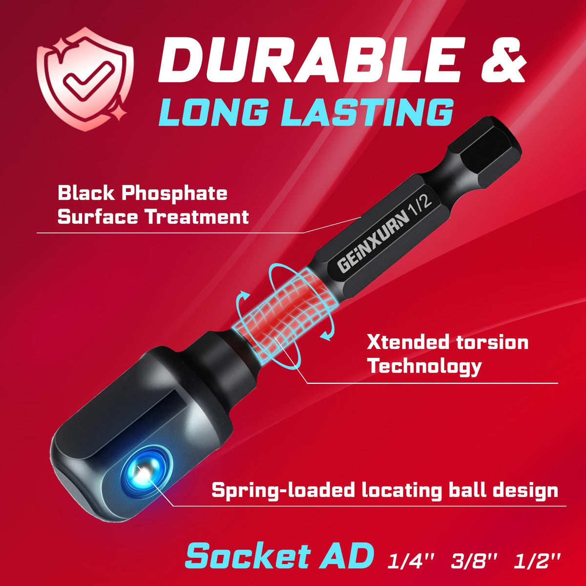 GEINXURN ratchet screwdriver handle enables comfortable, quick turning.