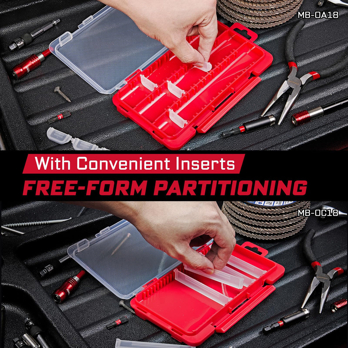 Geinxurn organizer clip latch keeps contents secure during transit.