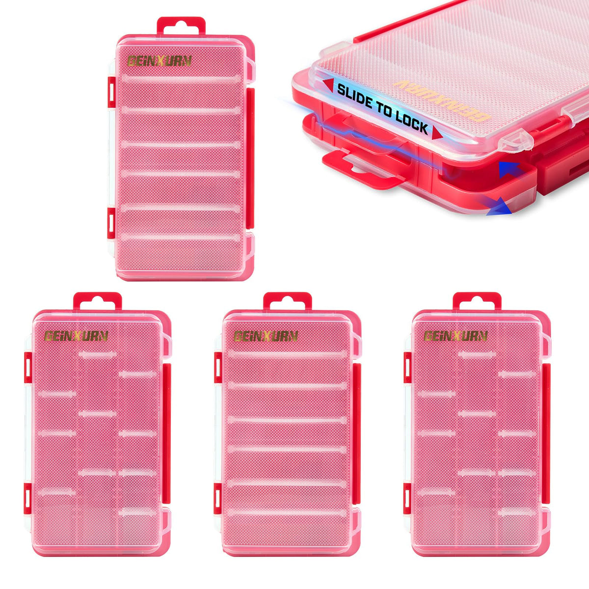Geinxurn small flat storage organizer showing compact outer dimensions for portability.