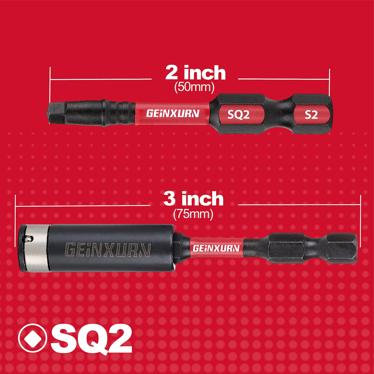 GEINXURN SQ2 bit tip closeup shows precision engineered edges.