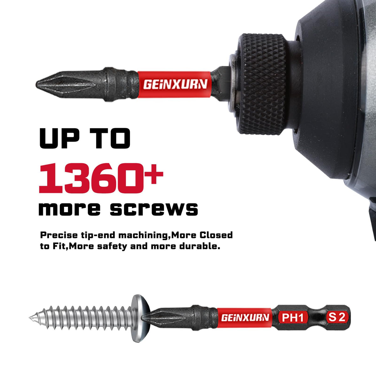 Geinxurn impact-rated bits resist heavy use for demanding tasks
