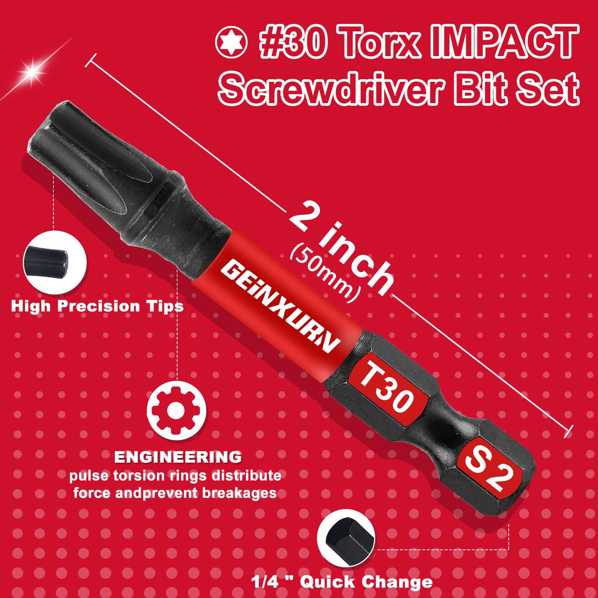 GEINXURN T20 Torx bit for reliable high-torque tasks
